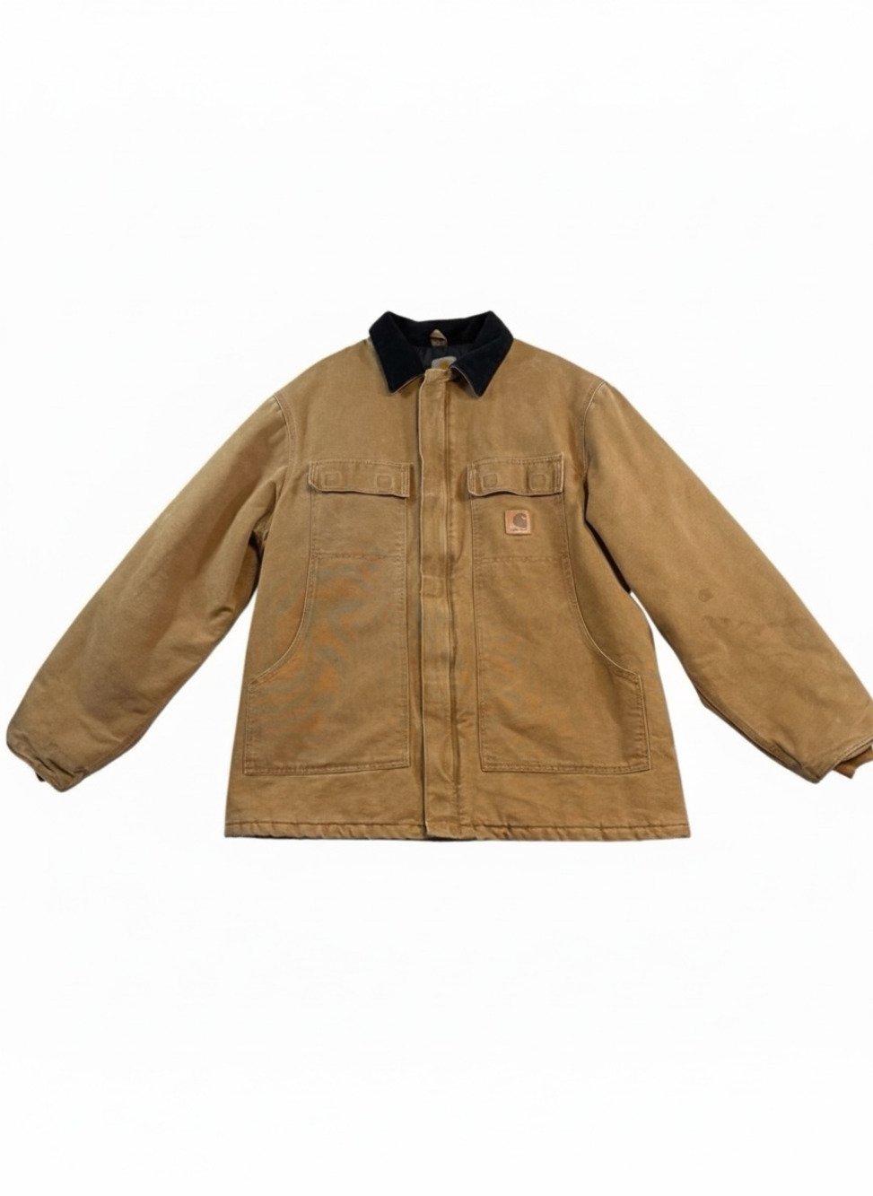 Carhartt C26 211 Sandstone Duck Arctic Quilt Coat Brown Large Tall Distressed